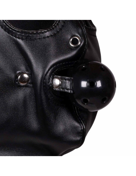 Blindfolded Mask with Breathable Ball Gag - Black