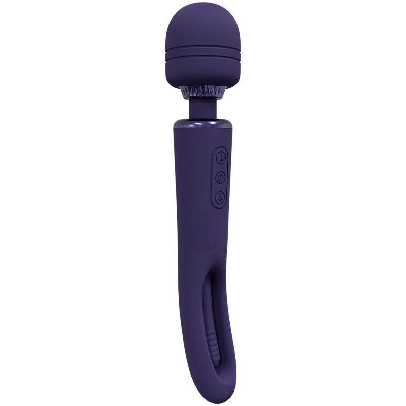 Dwustronny wibrator Kiku z głowicą różdżki i trzepoczącą końcówką stymulującą punkt G, 25,2 cm, 2 silniki - 1