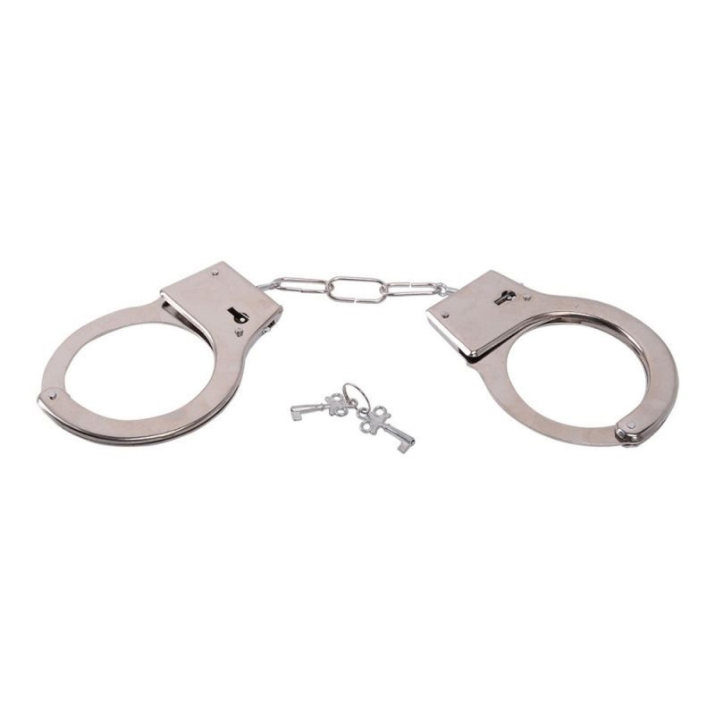 Kajdanki erotyczne Bestseller Silver stalowe srebrne z łańcuchem 7 cm - 1