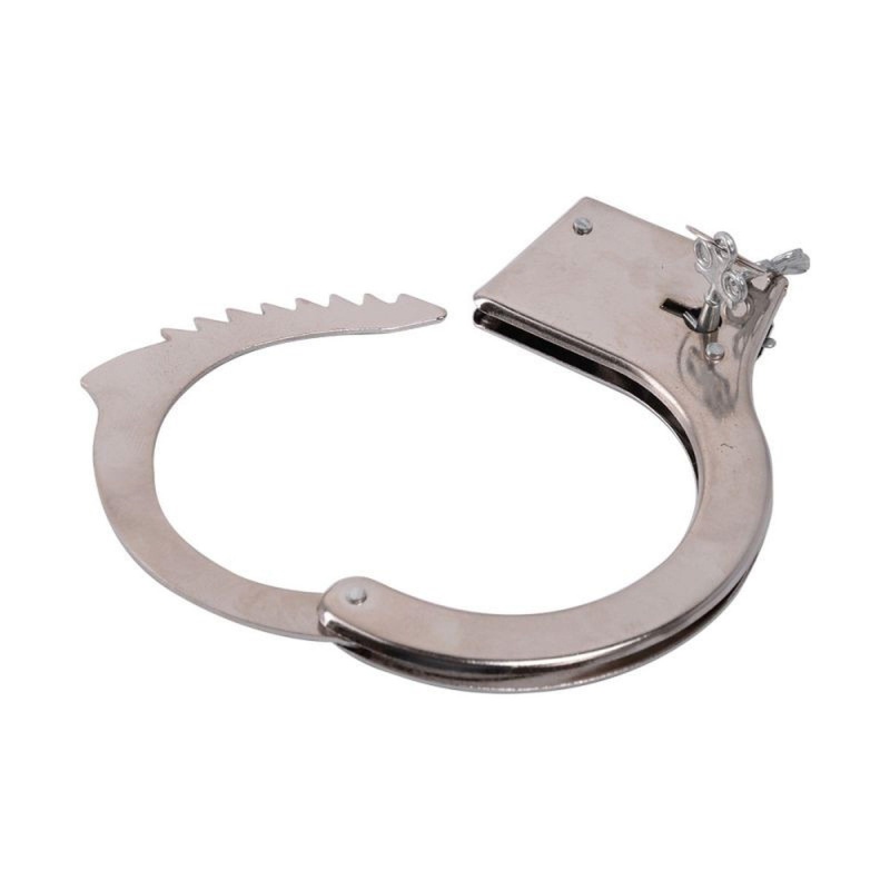 Kajdanki erotyczne Bestseller Silver stalowe srebrne z łańcuchem 7 cm - 2
