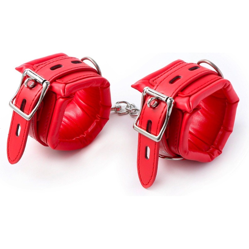 Fetish Fever Kajdanki Cuffs with chain - Red - 1