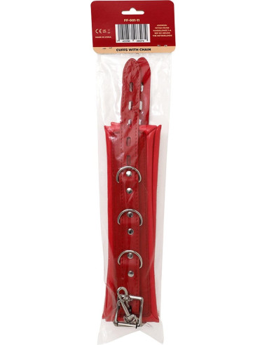 Fetish Fever - Cuffs with chain - Red