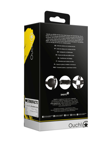 Head Harness with Solid Ball Gag - Black