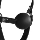 Head Harness with Solid Ball Gag - Black - 4