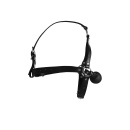 Head Harness with Solid Ball Gag - Black - 5