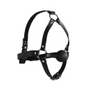 Head Harness with Solid Ball Gag - Black - 6