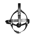 Head Harness with Solid Ball Gag - Black - 7