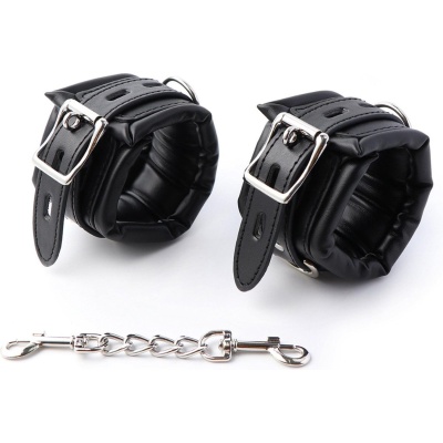 Fetish Fever Kajdanki Cuffs with chain - Black - 1