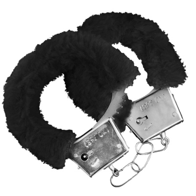 Kajdanki BDSM Love Cuffs Black z futerkiem - 1