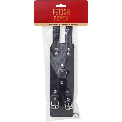 Fetish Fever Kajdanki Cuffs with two buckles - Black - 1 2