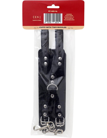 Fetish Fever - Cuffs with two buckles - Black
