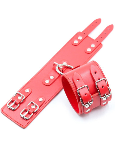 Fetish Fever - Cuffs with two buckles - Red