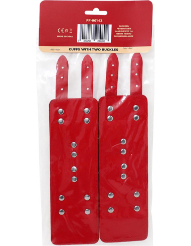 Fetish Fever - Cuffs with two buckles - Red