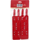 Fetish Fever Kajdanki Cuffs with two buckles - Red - 3