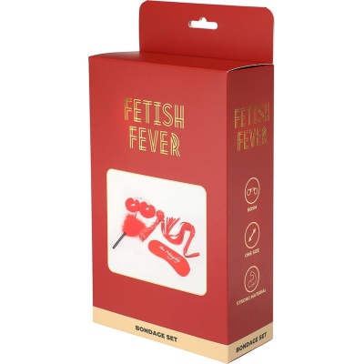 Fetish Fever - Bondage Set - 5 pieces - Red - 1 2
