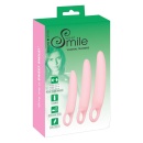 Vaginal Trainers – zestaw 3 dilatorów waginalnych: trzystopniowy, manualny, silikon medyczny, 14,1 / 17 / 19,1 cm, Ø 2,2–3,4 cm - 1