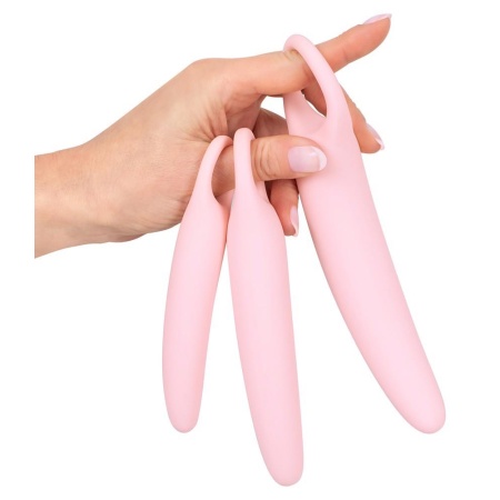 Vaginal Trainers – zestaw 3 dilatorów waginalnych: trzystopniowy, manualny, silikon medyczny, 14,1 / 17 / 19,1 cm, Ø 2,2–3,4 cm - 7