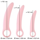 Vaginal Trainers – zestaw 3 dilatorów waginalnych: trzystopniowy, manualny, silikon medyczny, 14,1 / 17 / 19,1 cm, Ø 2,2–3,4 cm - 8