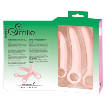 Vaginal Trainers – zestaw 3 dilatorów waginalnych: trzystopniowy, manualny, silikon medyczny, 14,1 / 17 / 19,1 cm, Ø 2,2–3,4 cm - 9