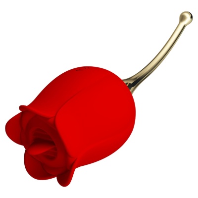Stymulator Rose Lover z ruchomym języczkiem i wibracjami 14,2 cm - 1 2