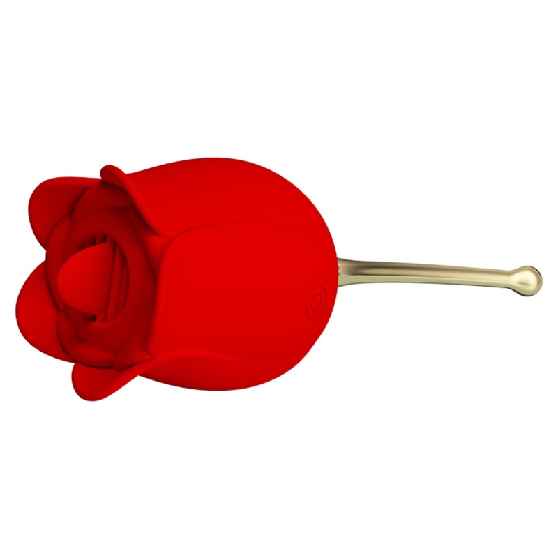 Stymulator Rose Lover z ruchomym języczkiem i wibracjami 14,2 cm - 4