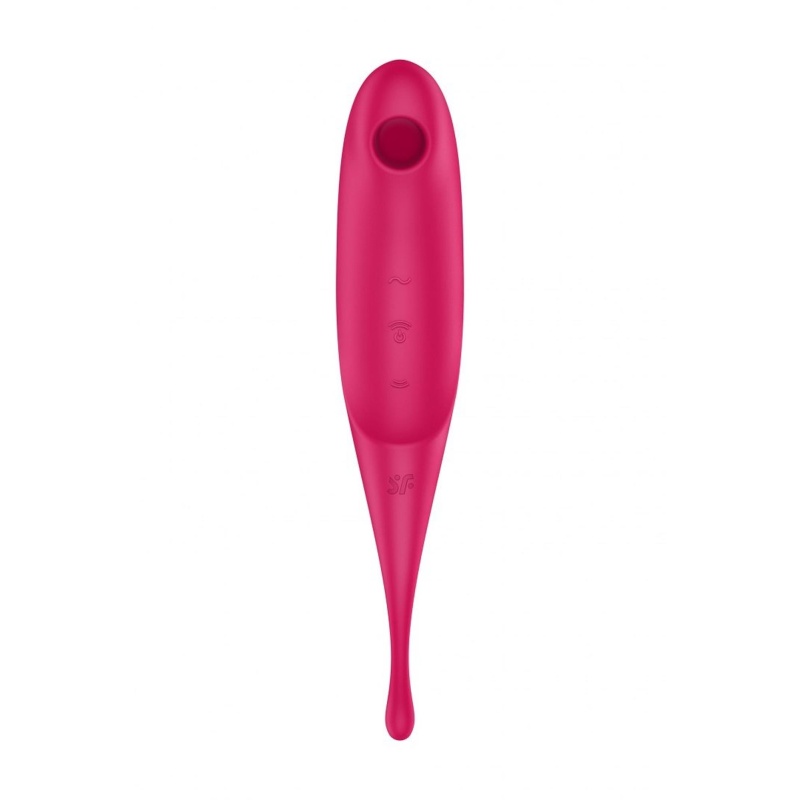 Stymulator Satisfyer Twirling Pro Red - podwójny silnik Air-Pulse, 12 programów wibracji, IPX7 i kompaktowa ergonomia - 4