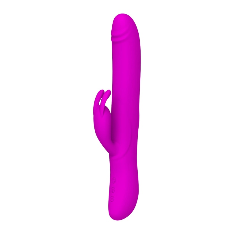 Wibrator króliczy Byron z rotacyjnymi koralikami i stymulacją łechtaczki, 21 cm - 2