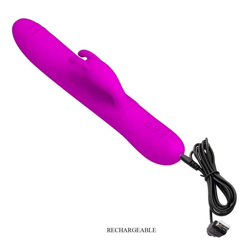 Wibrator króliczy Byron z rotacyjnymi koralikami i stymulacją łechtaczki, 21 cm - 9