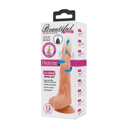 Wibrator Bodach 7,8 cala z funkcją pchnięć, obrotów i wibracji, 21 cm - 11
