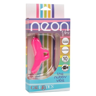 Masażer na palec The Nubby Vibe Pink - zakrzywiony silikon z guzkami, 9 × 2 cm, wodoszczelność IPX7 - 1