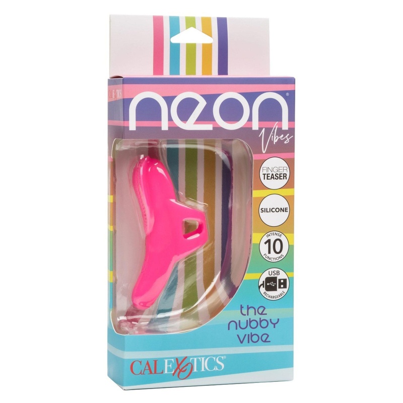 Masażer na palec The Nubby Vibe Pink - zakrzywiony silikon z guzkami, 9 × 2 cm, wodoszczelność IPX7 - 1
