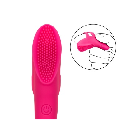 Masażer na palec The Nubby Vibe Pink - zakrzywiony silikon z guzkami, 9 × 2 cm, wodoszczelność IPX7 - 9