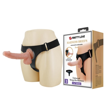 Uprząż strap-on Kevin z regulowanym pasem i dildo 19 cm - 1