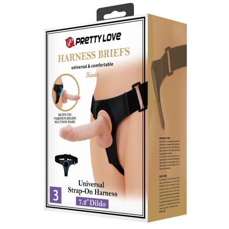 Uprząż strap-on Kevin z regulowanym pasem i dildo 19 cm - 9