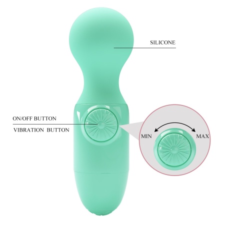 Wibrator Mini stick Light Green - 9 cm, z wibracjami punktowymi - 9