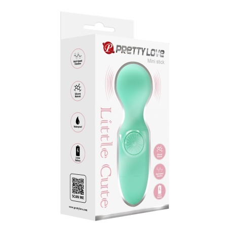 Wibrator Mini stick Light Green - 9 cm, z wibracjami punktowymi - 12