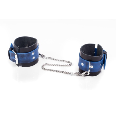 Kajdanki- Cuffs Crazy Horse Blue, Small - 1