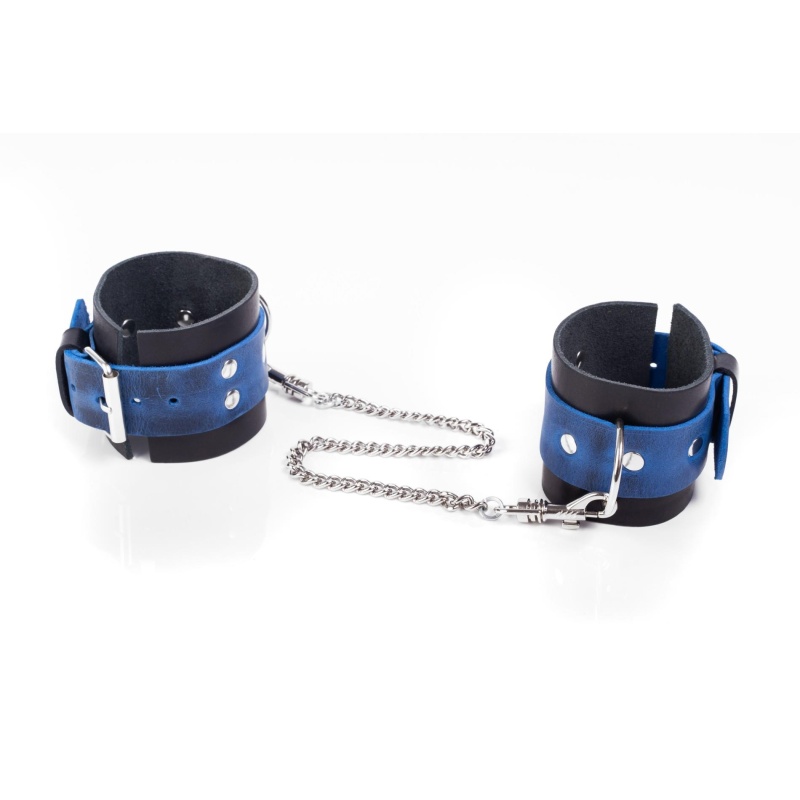 Kajdanki- Cuffs Crazy Horse Blue, Small - 1