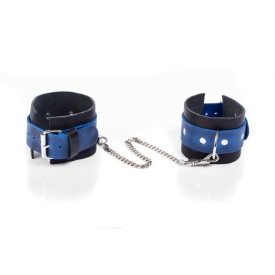 Kajdanki- Cuffs Crazy Horse Blue, Big - 1