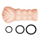 Masturbator JULIA z 3 pierścieniami zaciskowymi i realistyczną pochwą (15,5 × 7,2 × 7,2 cm) - 3