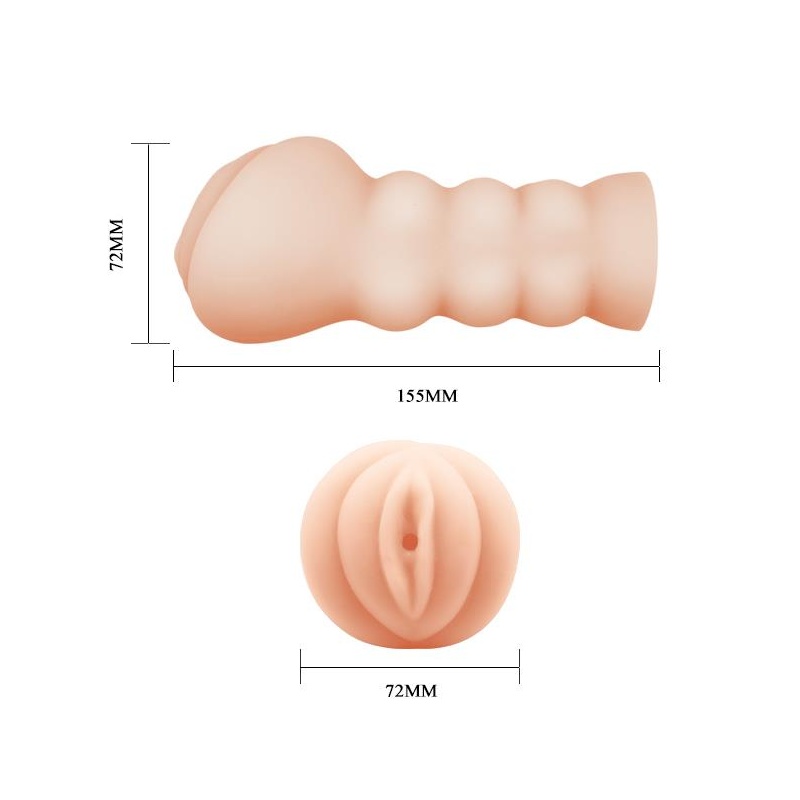 Masturbator JULIA z 3 pierścieniami zaciskowymi i realistyczną pochwą (15,5 × 7,2 × 7,2 cm) - 6