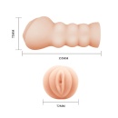 Masturbator JULIA z 3 pierścieniami zaciskowymi i realistyczną pochwą (15,5 × 7,2 × 7,2 cm) - 6