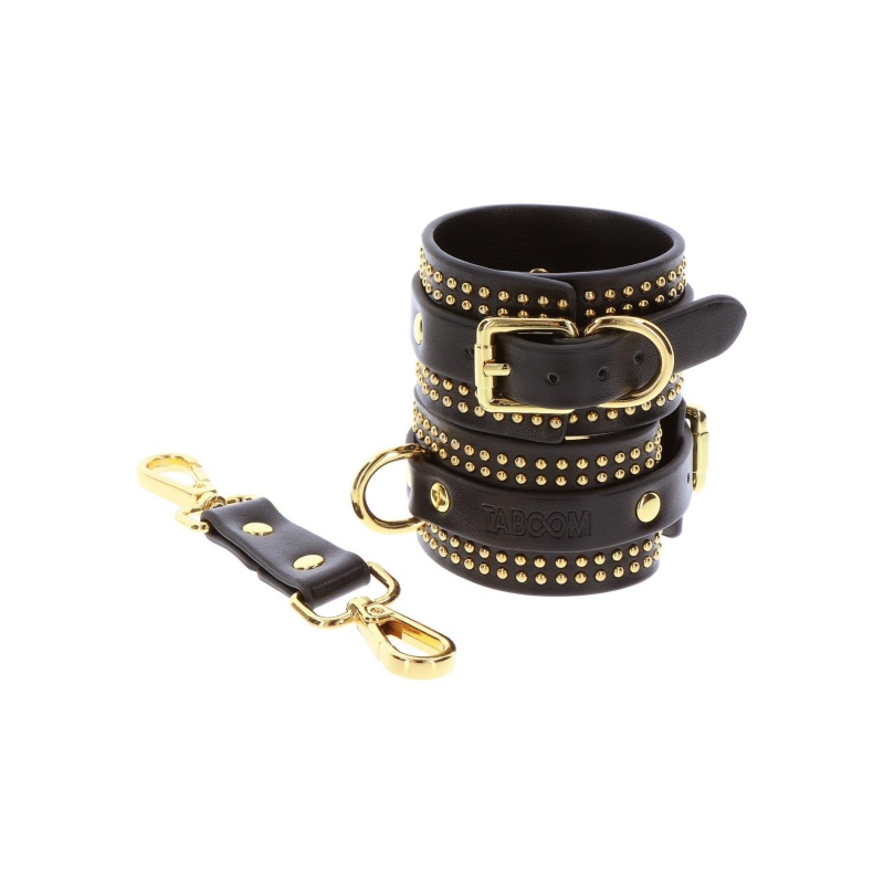 Studded Wrist Cufs Set Black - 6