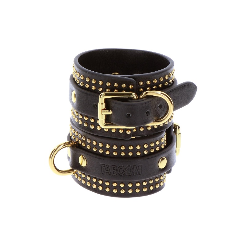 Studded Wrist Cufs Set Black - 10