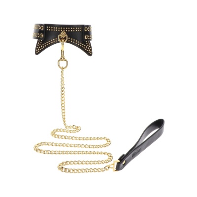 Studded Collar and Leash Black - 1
