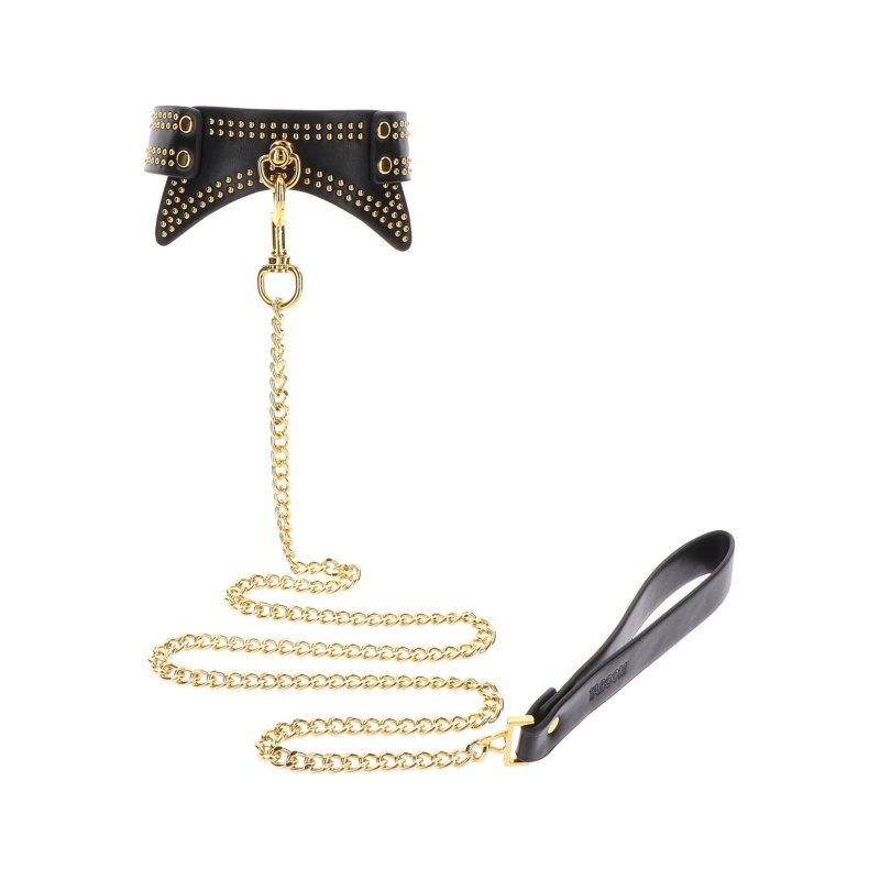 Studded Collar and Leash Black - 1