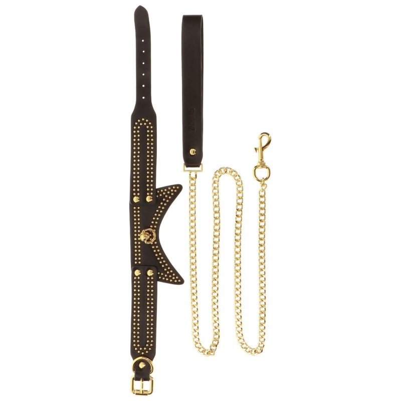 Studded Collar and Leash Black - 8