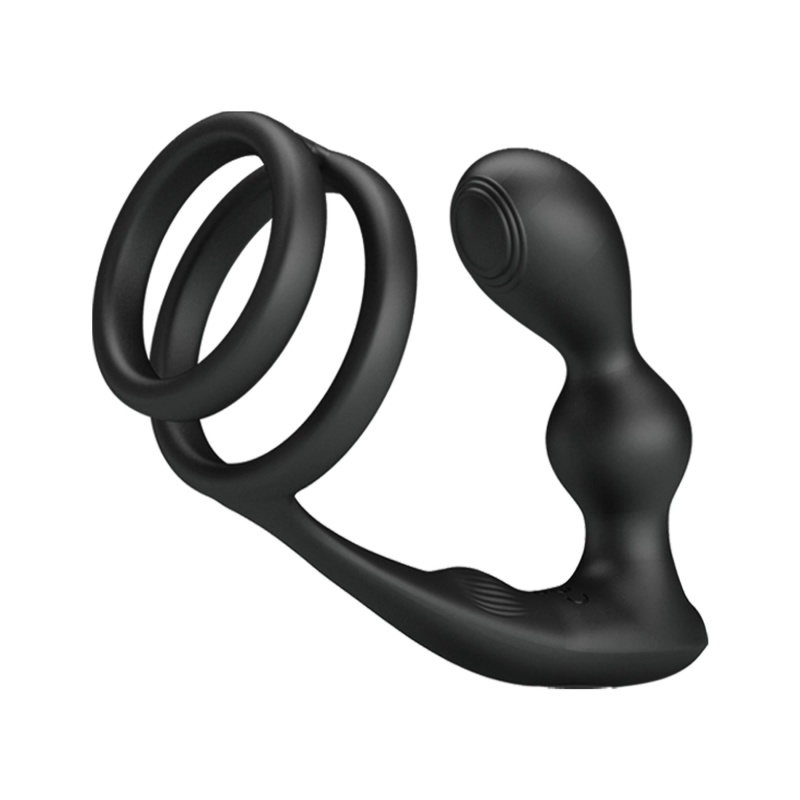 Penis Sleeve VI z wibrującą wkładką analną - 13,5 cm - 3