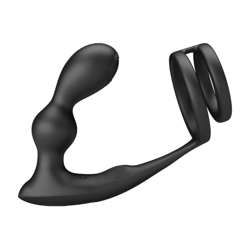 Penis Sleeve VI z wibrującą wkładką analną - 13,5 cm - 4