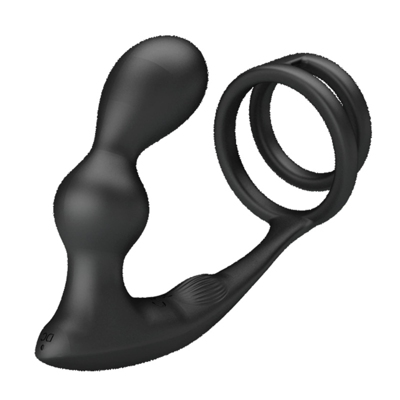 Penis Sleeve VI z wibrującą wkładką analną - 13,5 cm - 5